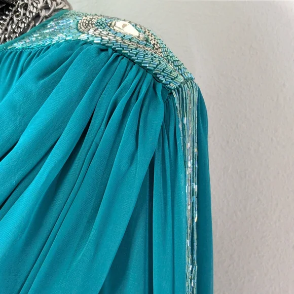 ViNTage Chiffon Fairy Whimsical "Mother of Bride" Evening Wedding Fluid Dress - Picture 11 of 16